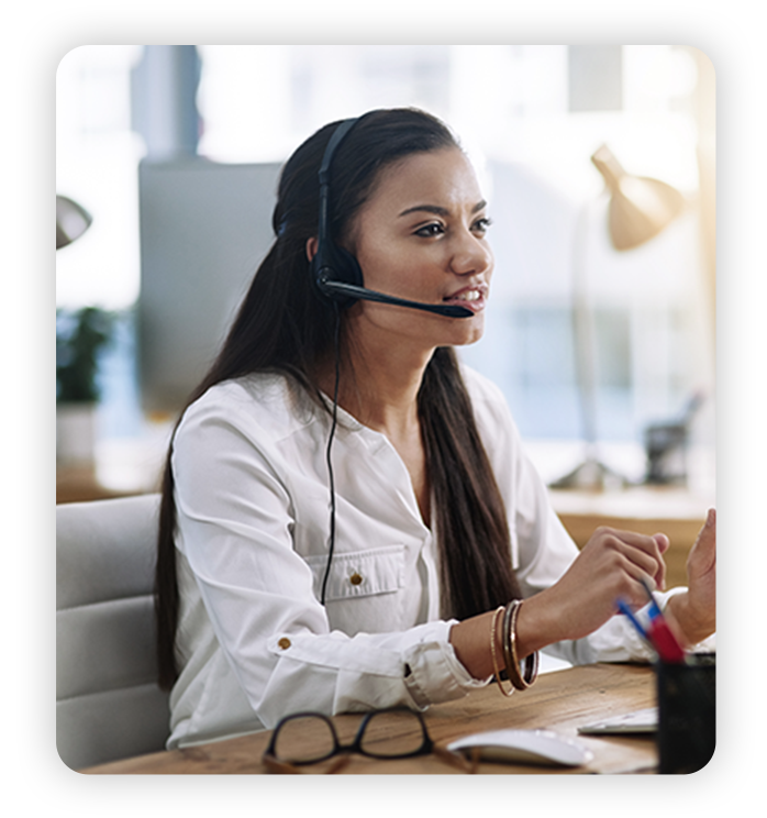 Why Wire 3 Woman working in customer service with headset
