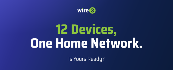 Wire 3 graphic reading "12 Devices, One Home Network. Is Yours Ready?"