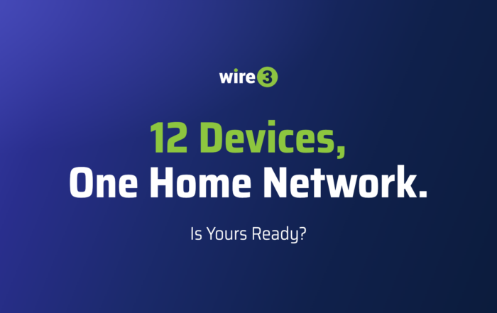 Wire 3 graphic reading "12 Devices, One Home Network. Is Yours Ready?"
