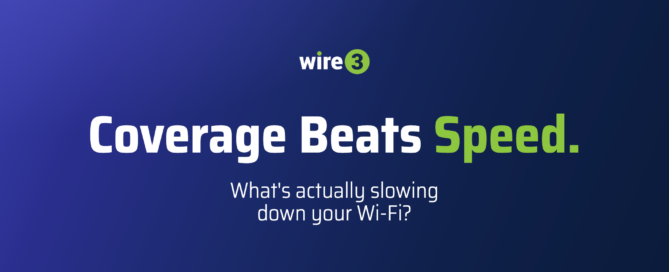 Wire 3 graphic reading "Coverage Beats Speed. What's actually slowing down your Wi-Fi?" promoting Total Connect